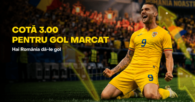 Giveaway la Fortuna: cotă 3.00 pentru gol marcat de România